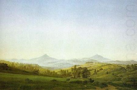 Bohemian Landscape with the Milesovka, Caspar David Friedrich